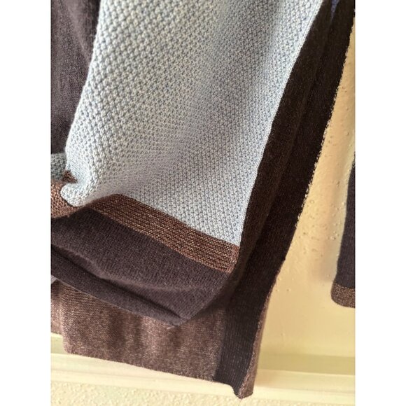 Nic+Zoe Womens S Geometric Mixed Pattern Blue Gray Long-Sleeve Sweater - Picture 9 of 11